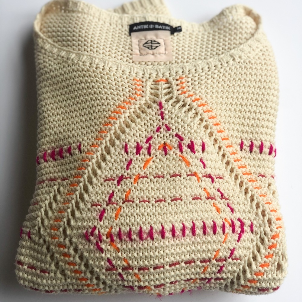 Antik Batik Tunic Cream Sweater
